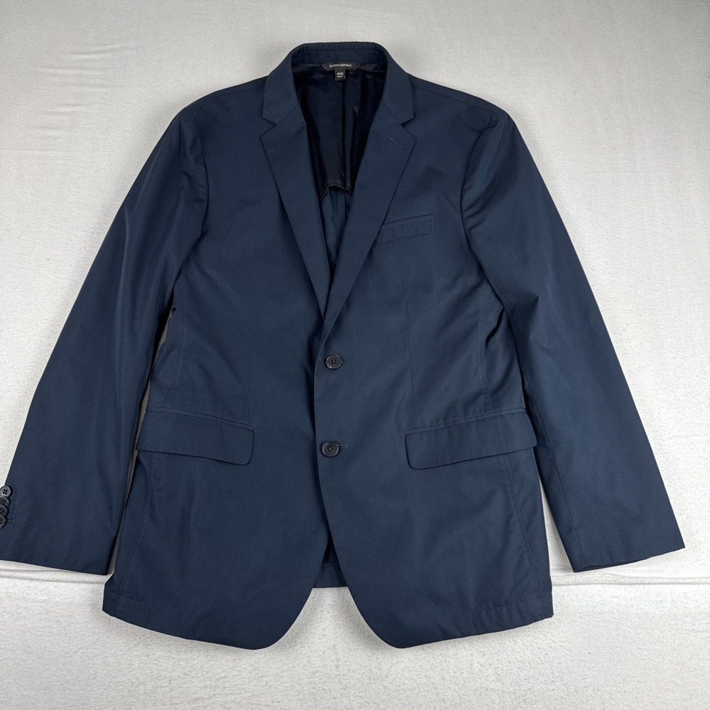 Banana Republic Mens Navy Performance Blazer 40S Slim fit lightweight breathable